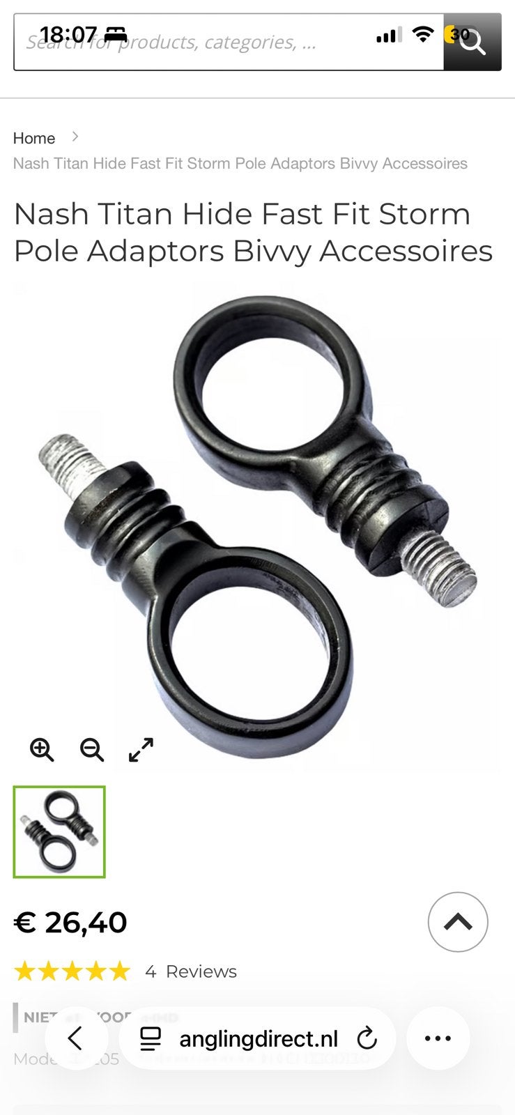 Gezocht Nash Titan Hide Fast Fit Storm Pole Adaptors, Ophalen of Verzenden, Nieuw