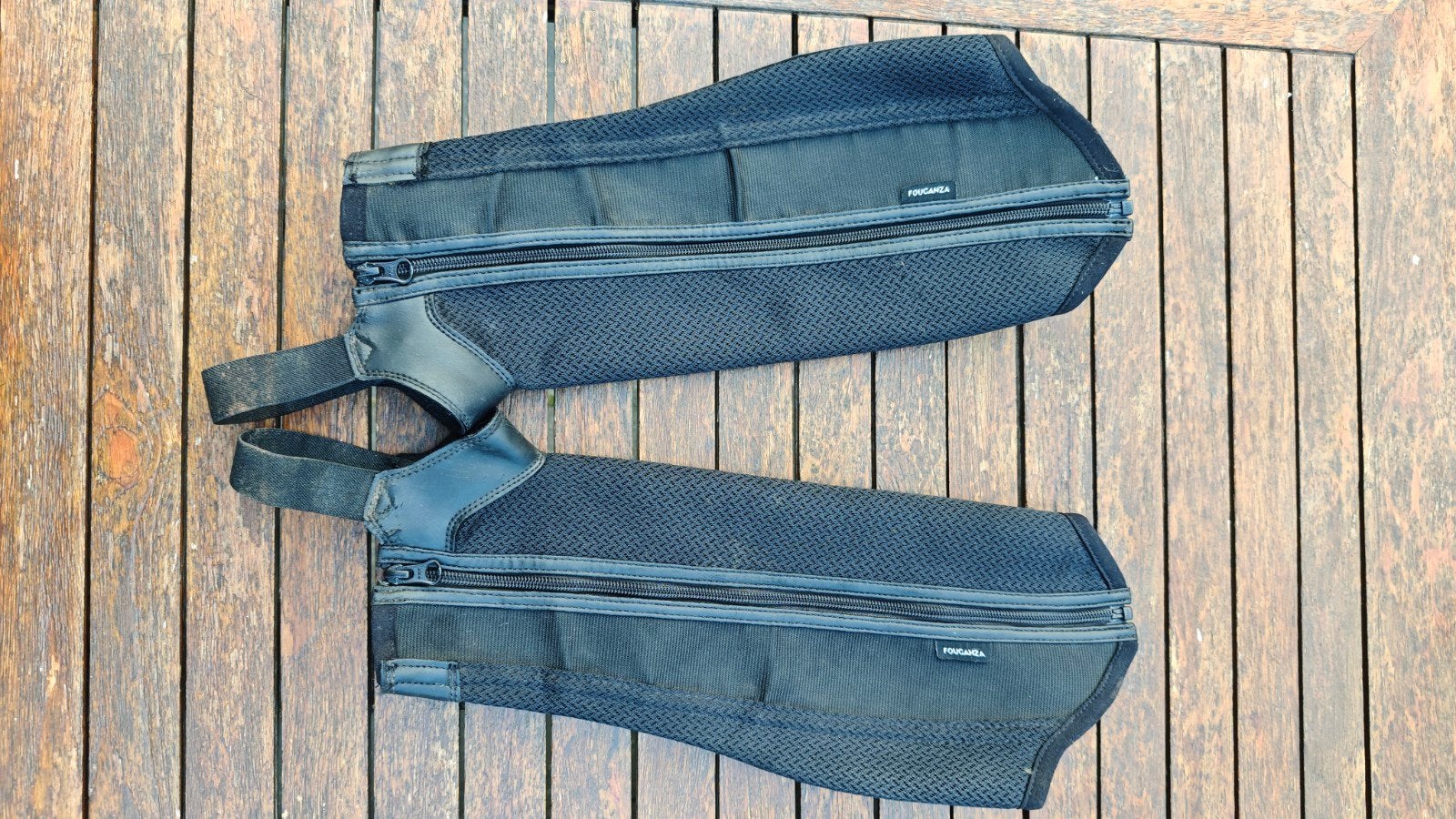 Nette gebruikte Fouganza Caperlan chaps maat M laag, Ritssluiting, Gebruikt, Fouganza, Ophalen of Verzenden