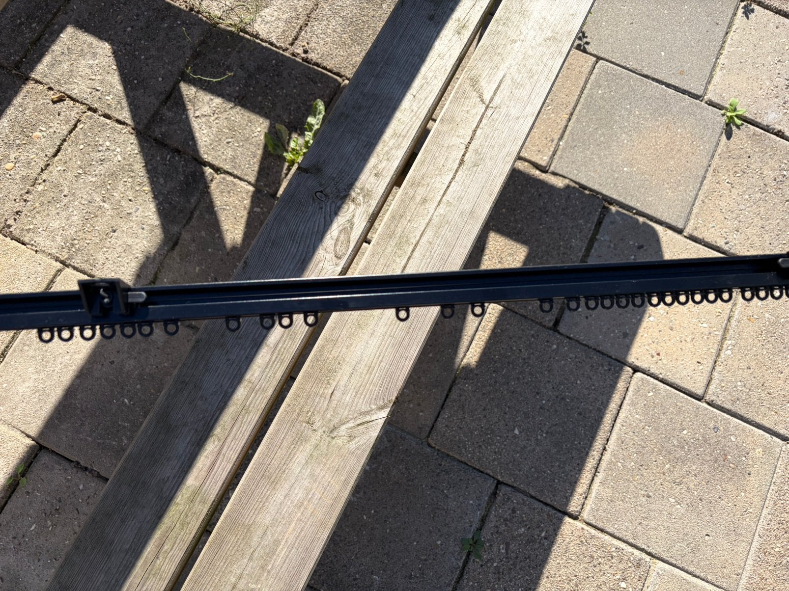 Gordijnrails zwart 2,5 meter, Ophalen, Zo goed als nieuw, Zwart