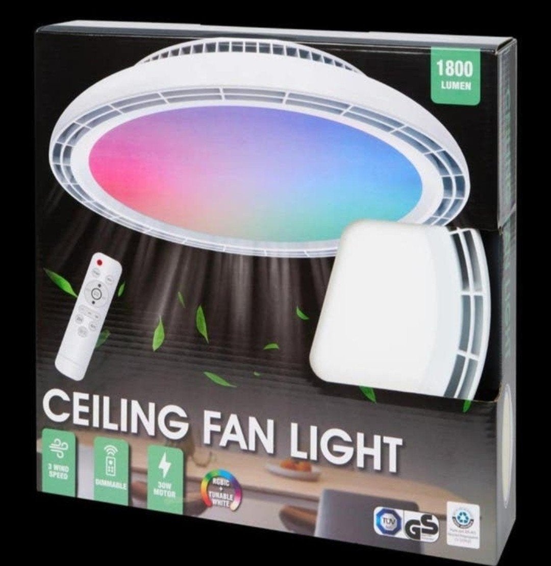 GEZOCHT Plafondventilator LED-verlichting, Ophalen of Verzenden, Nieuw, Modern, Functioneel, RGB, Dimbare LED
