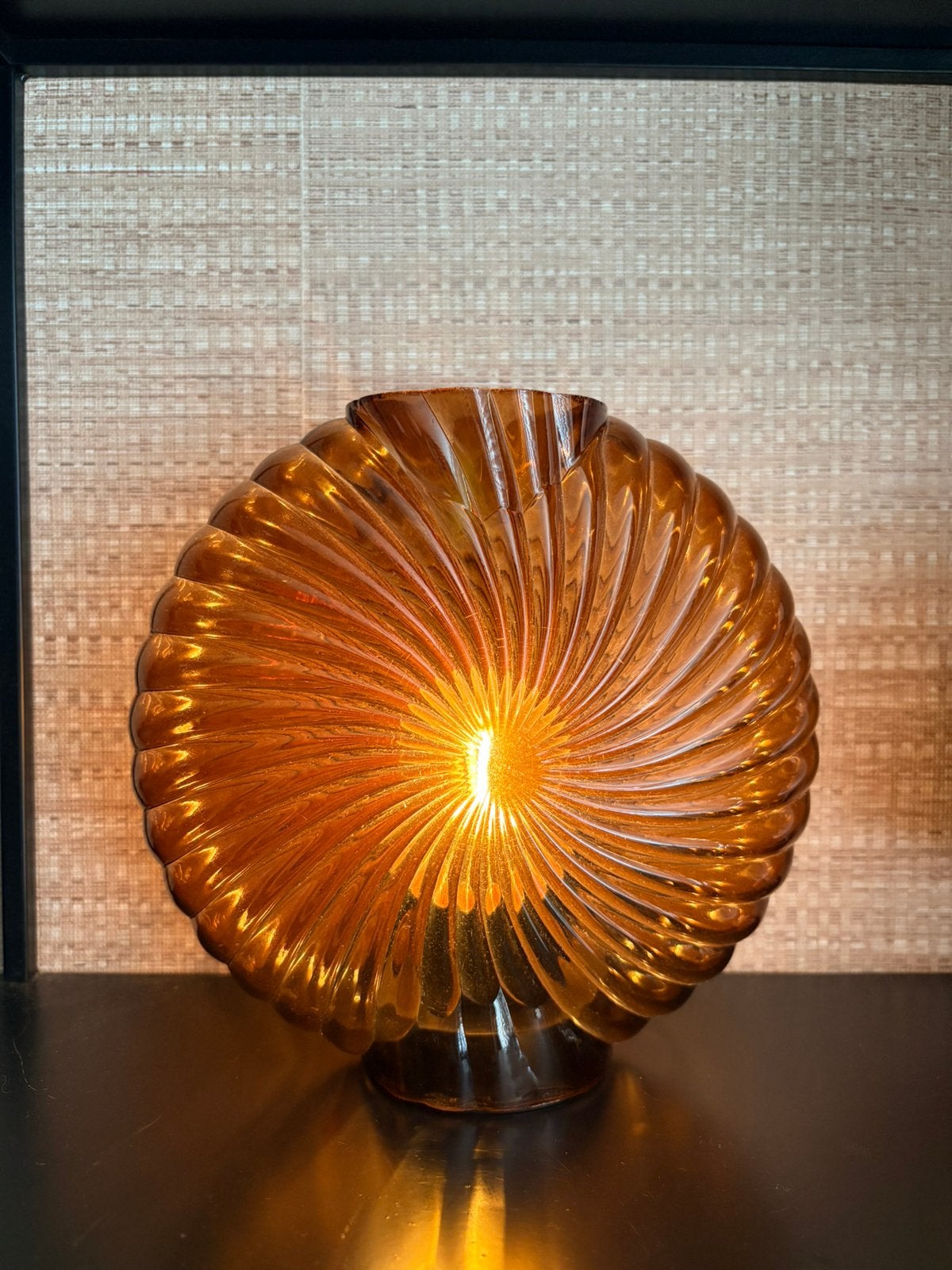 Baterijlamp tafellamp, Bruin, Ophalen of Verzenden, Gebruikt, Glas