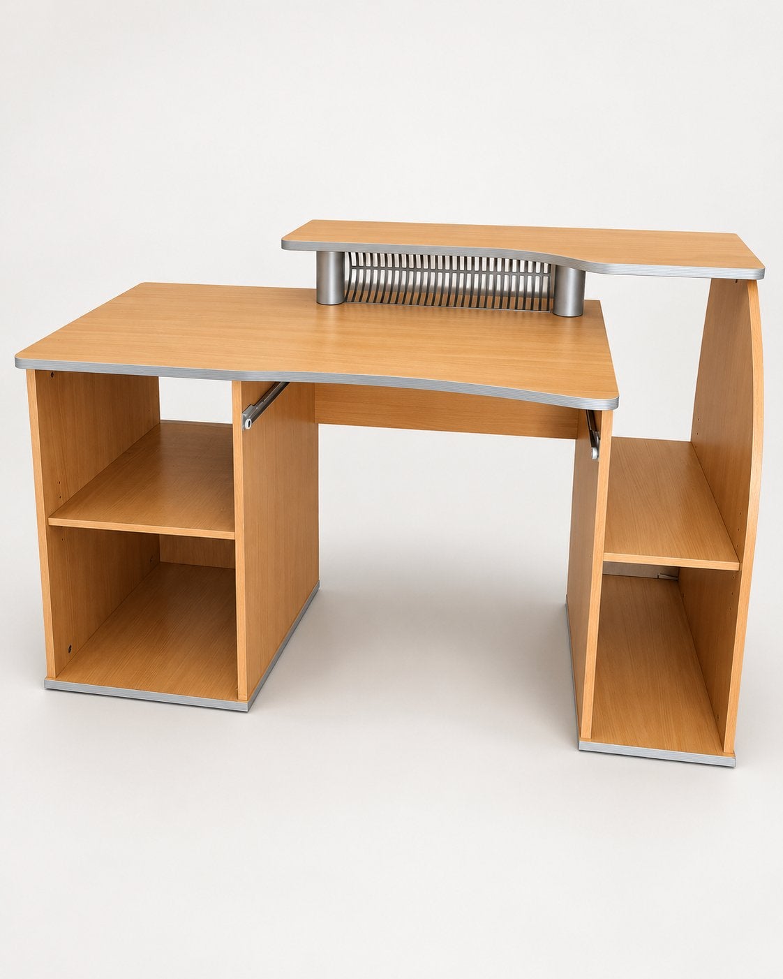 Praktisch computerbureau met opbergruimte, Ophalen, Opbergruimte, Gebruikt, Hout