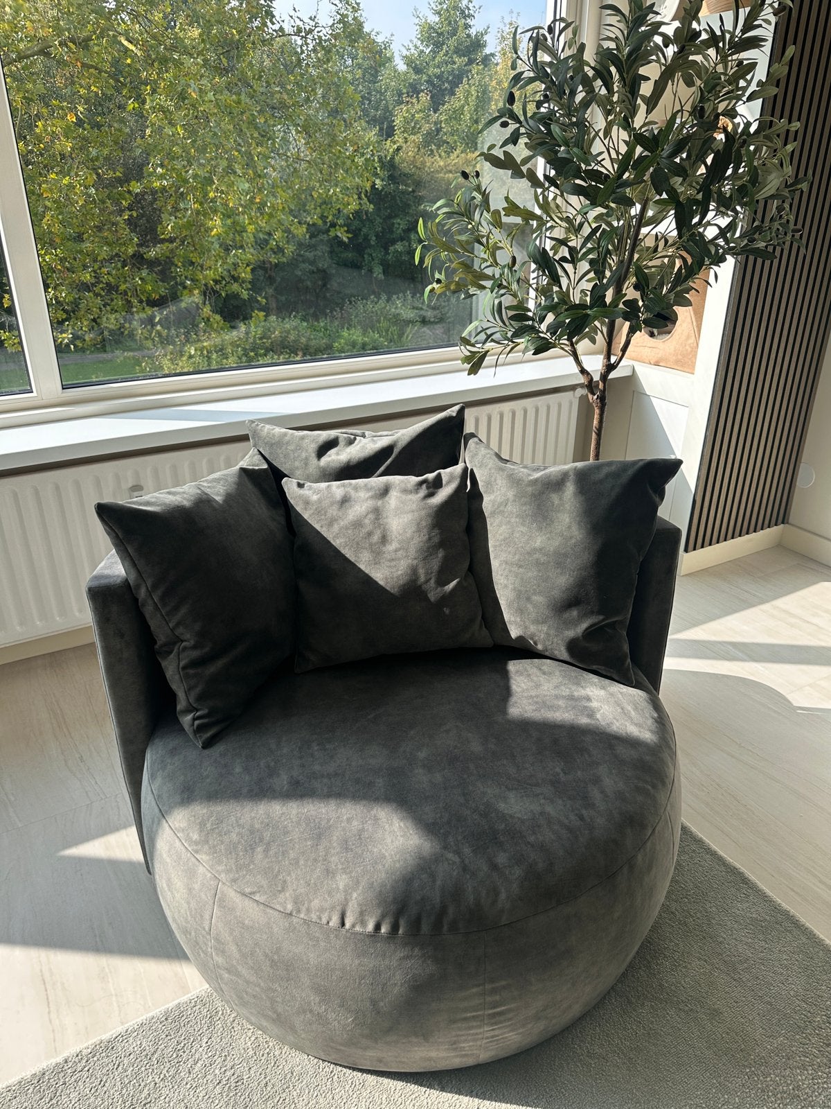 Passe Partout Pastille Lounge Fauteuil Velvet Commando Groen, Ophalen, Zo goed als nieuw, Stof