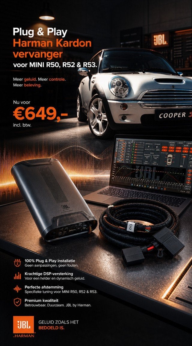 JBL Plug & Play Harman Kardon vervanger voor MINI, Ophalen of Verzenden, Nieuw