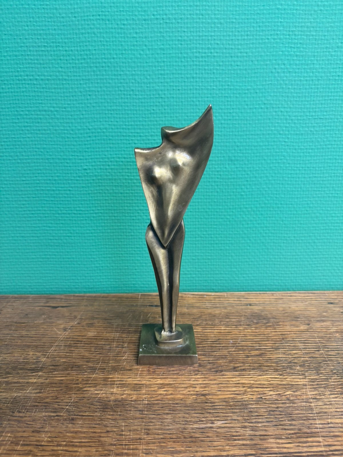 Abstract massief bronzen beeld van een vrouw, Antiek en Kunst, Ophalen of Verzenden