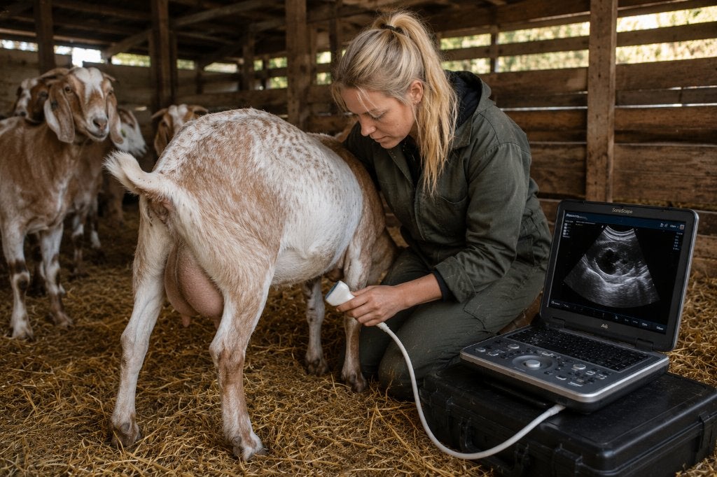 Dracht scannen geiten, schapen, katten en honden, Meerdere dieren, Geit