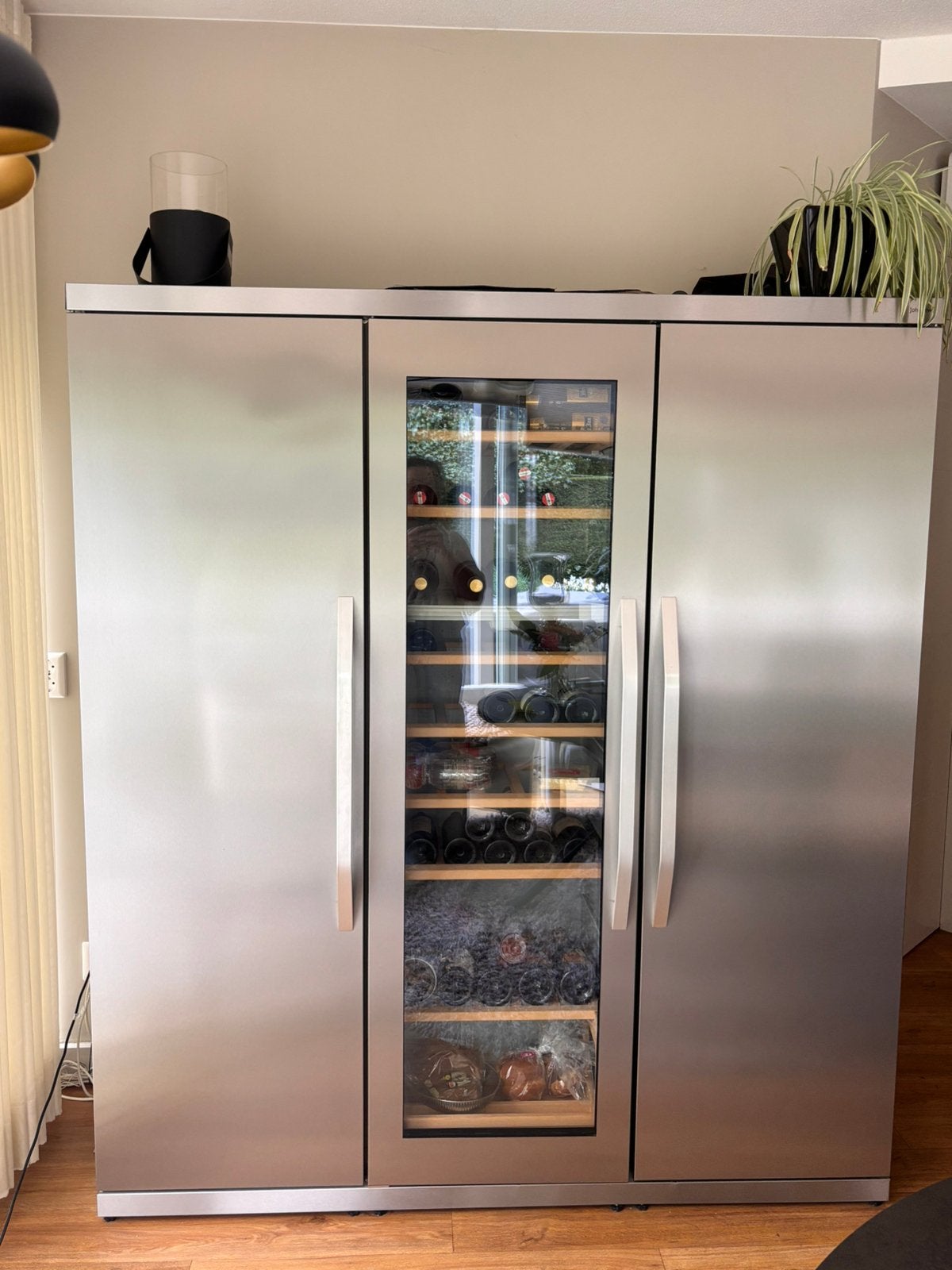 Luxe wijnklimaatkast + koel-vriescombinatie John Lewis, Witgoed en Apparatuur, Koelkasten en IJskasten, Ophalen, 200 liter of meer