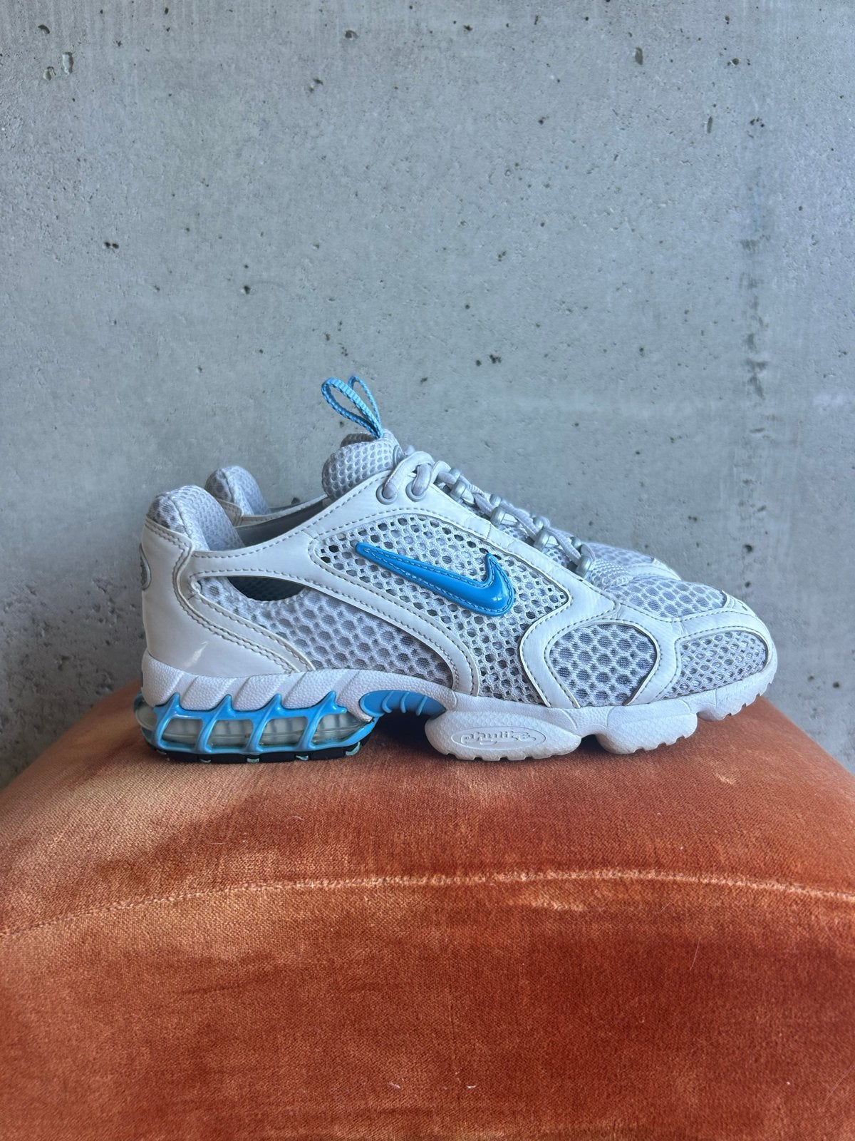Nike Zoom Spiridon Cage 2 - Wit/Blauw EU 38.5, Wit, Ophalen of Verzenden, Sneakers of Gympen, Gedragen