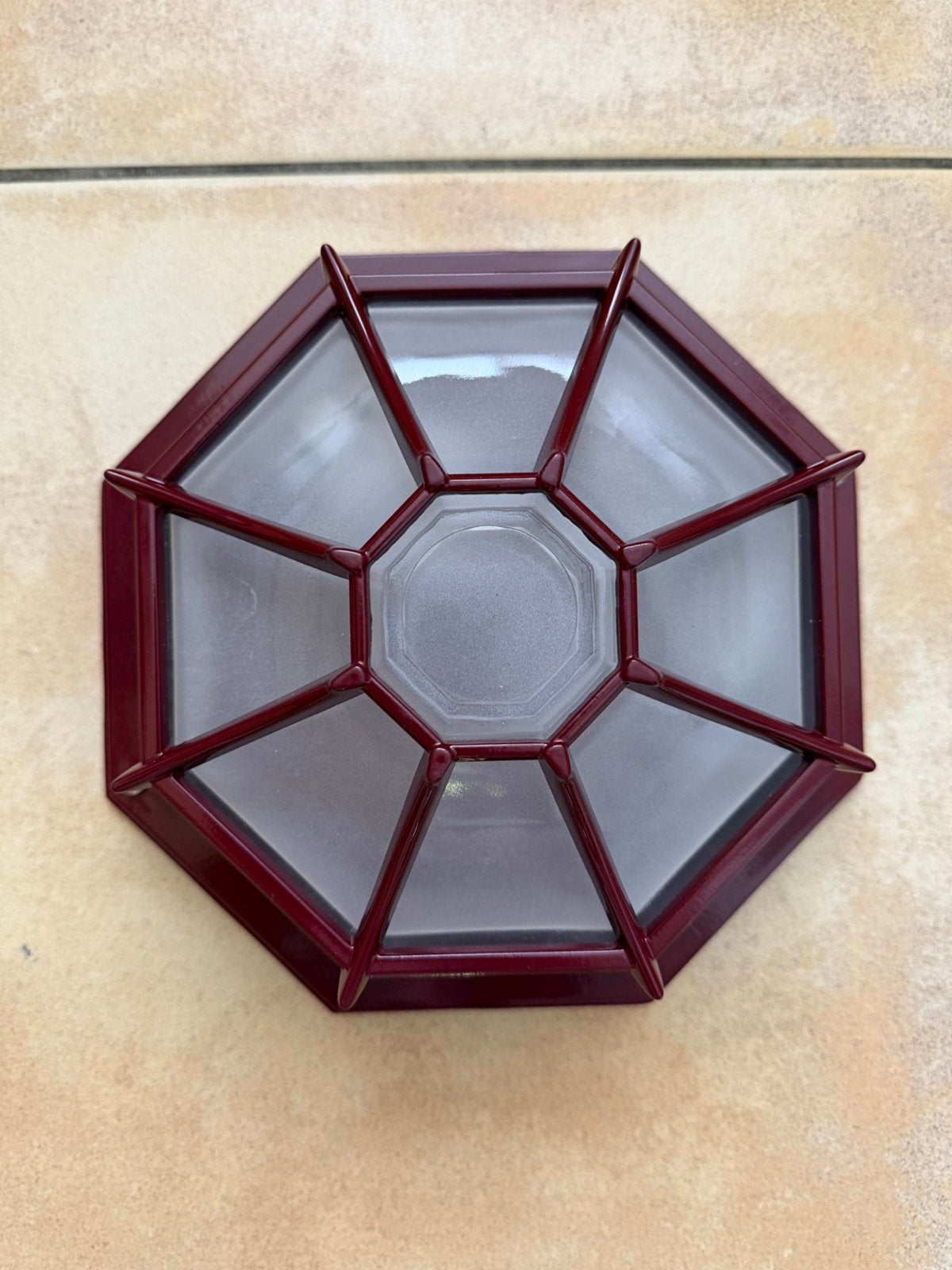 Bordeauxkleur lamp , h30cm/b30cm, Ophalen, Zo goed als nieuw
