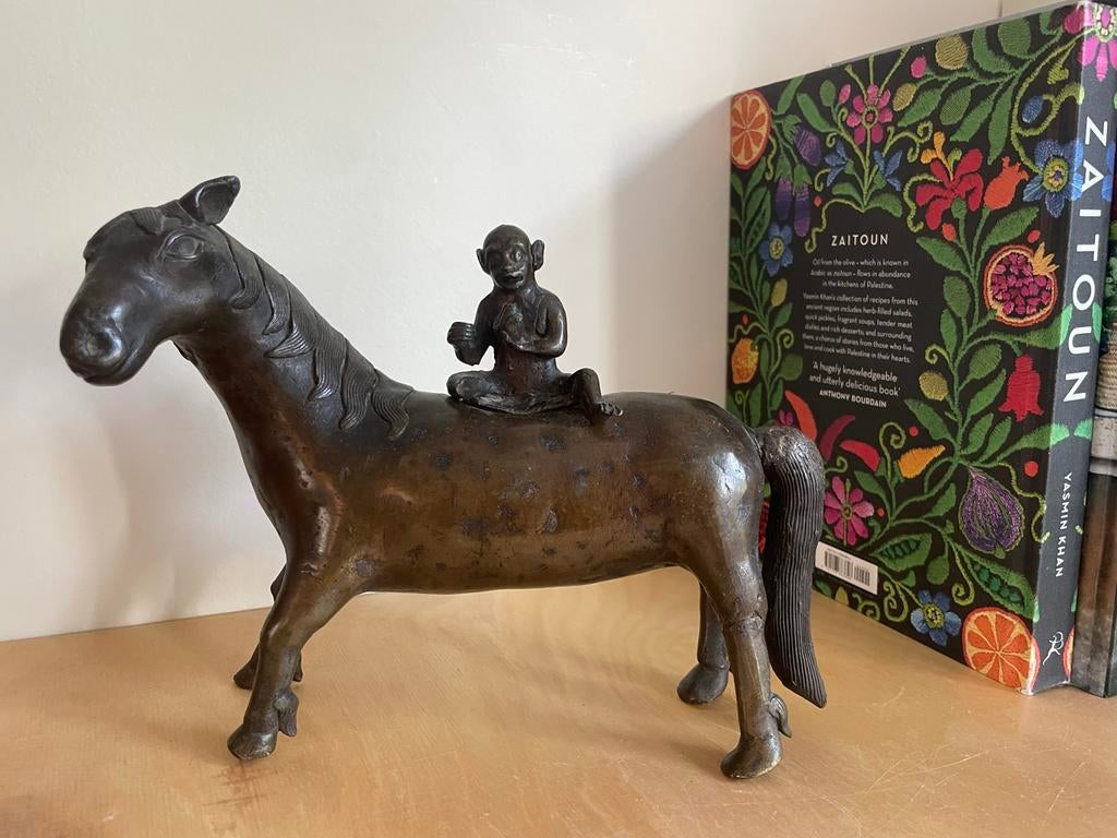 Bronzen Paard met Aapje, Antiek en Kunst, Antiek | Koper en Brons, Ophalen of Verzenden, Brons