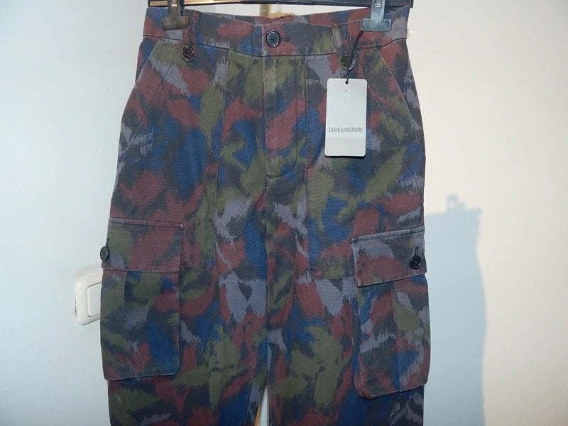 Zadig & Voltaire camoflage broek zakken NIEUW xs, Zadig & Voltaire, Nieuw, Maat 34 (XS) of kleiner, Lang