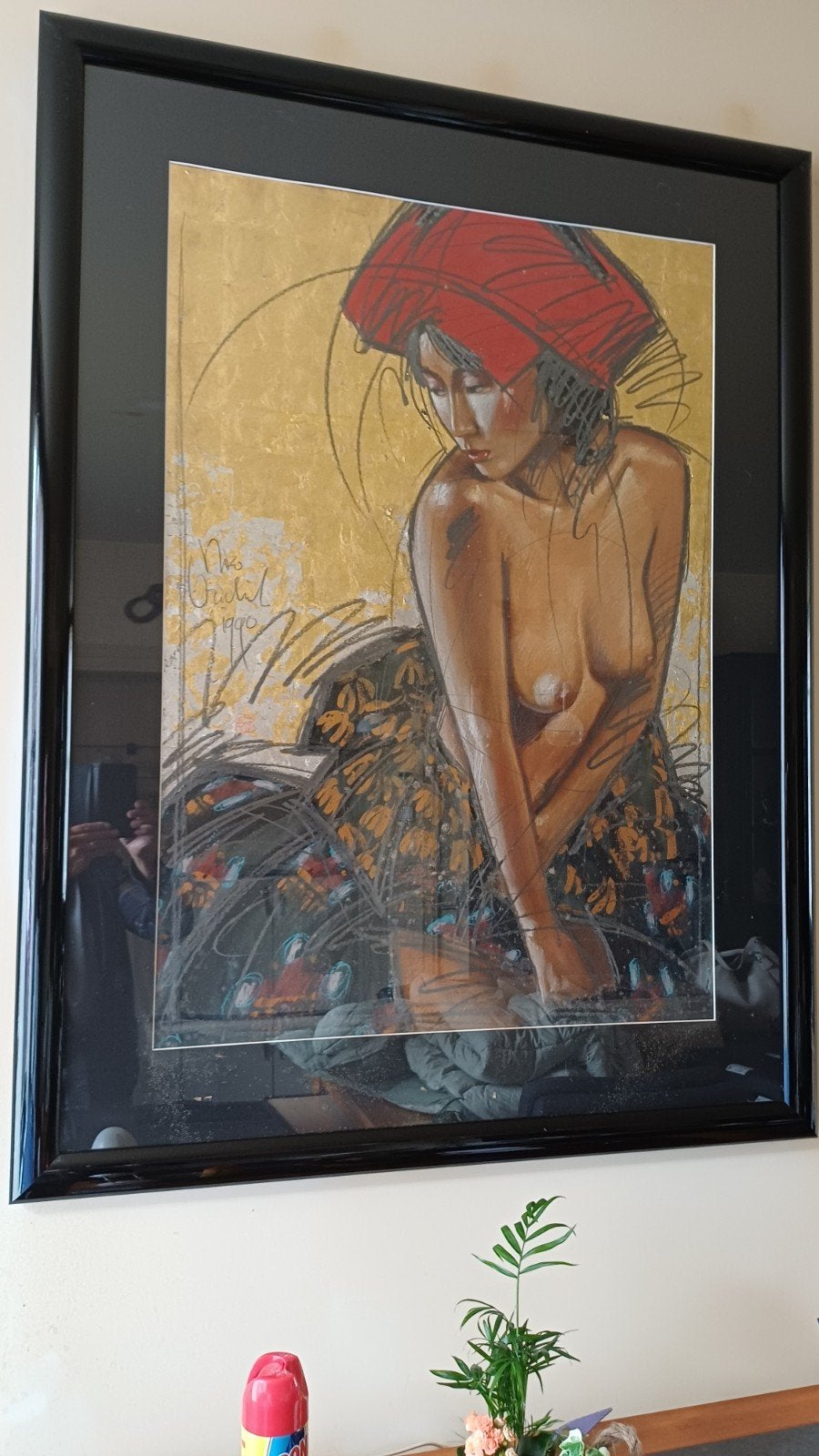 Gesigneerd schilderij van Nico Frieling (1990), Ophalen, Figuren, Papier/karton, Gesigneerd