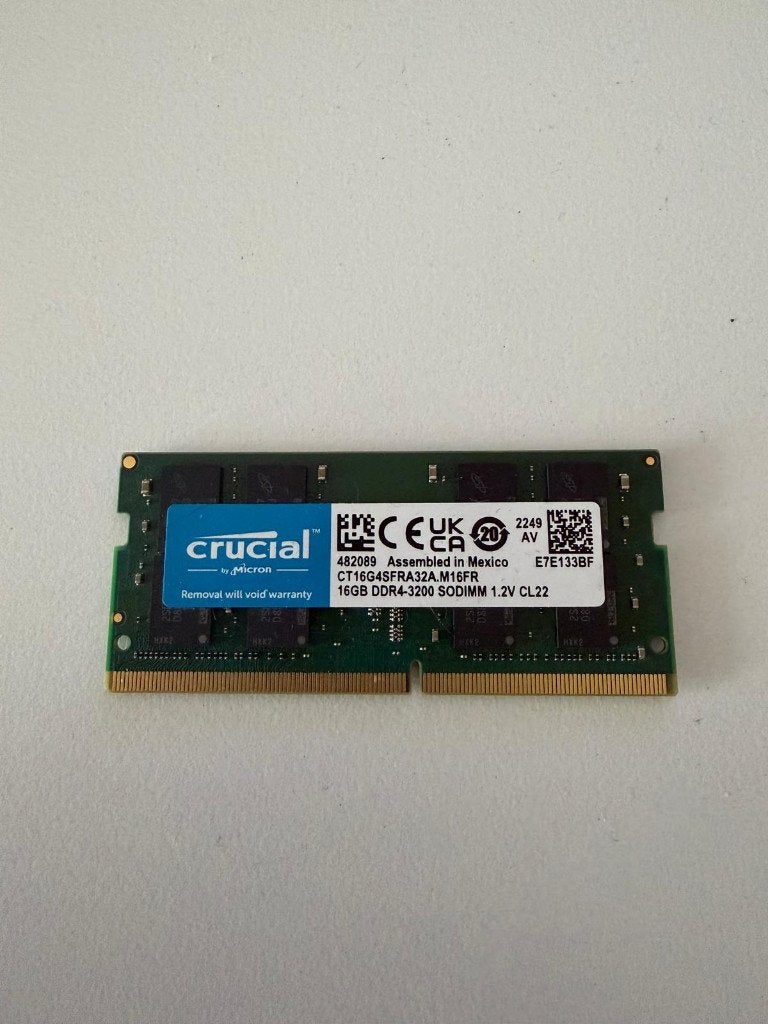 Crucial 1x16GB DDR4 3200 MHz SODIMM RAM, Computers en Software, Ophalen, DDR4, Zo goed als nieuw, Laptop
