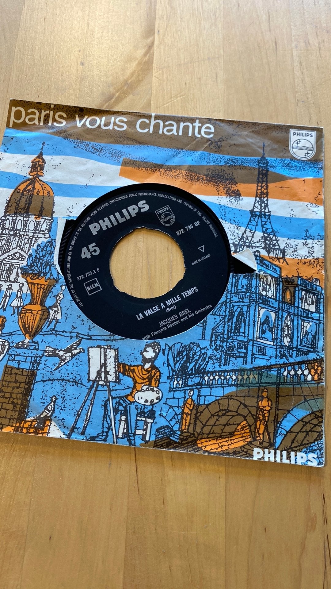 Vinyl single Jacques Brel - La valse a mille temps, Ophalen of Verzenden, Zo goed als nieuw, Pop
