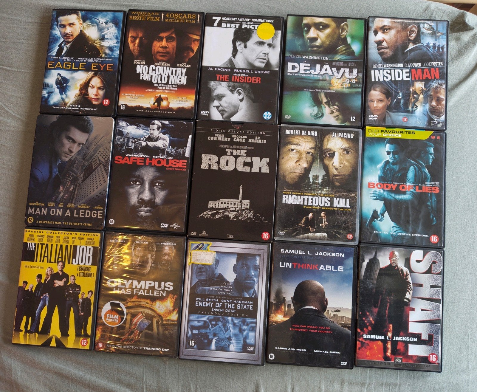 DVD-collectie: 15 actie/thriller films, Vanaf 16 jaar, Ophalen of Verzenden, Inclusief doosje, Gebruikt
