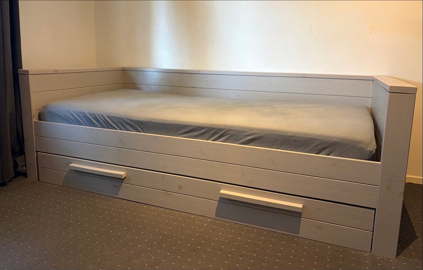 WOOOD Eenpersoonsbed met Uitschuifbare Bedlade, Ophalen, 100 cm, Eenpersoons, Zo goed als nieuw