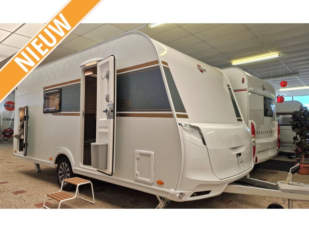 Bürstner B66 480 TK Nieuw!, Caravans en Kamperen, Caravans, Dwars-stapelbed, Bedrijf, Treinzit, Bürstner