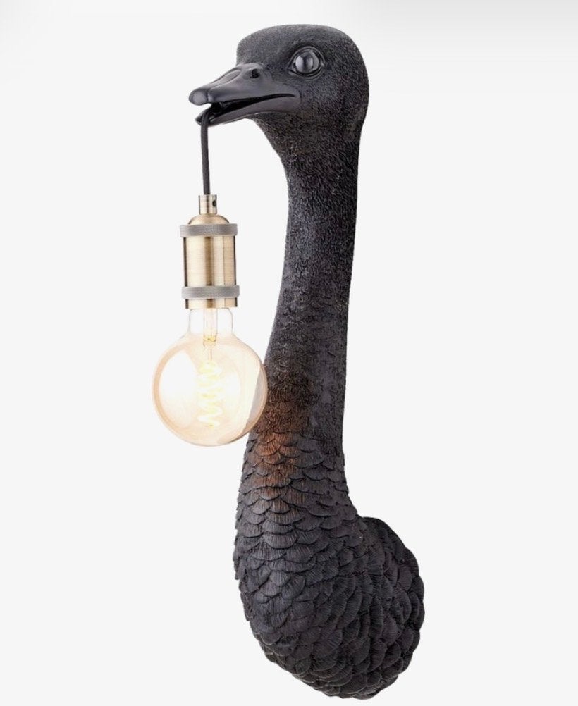 Struisvogel wandlamp Ostrich- Light & Living, Kunststof, Zwart, Zo goed als nieuw, Modern