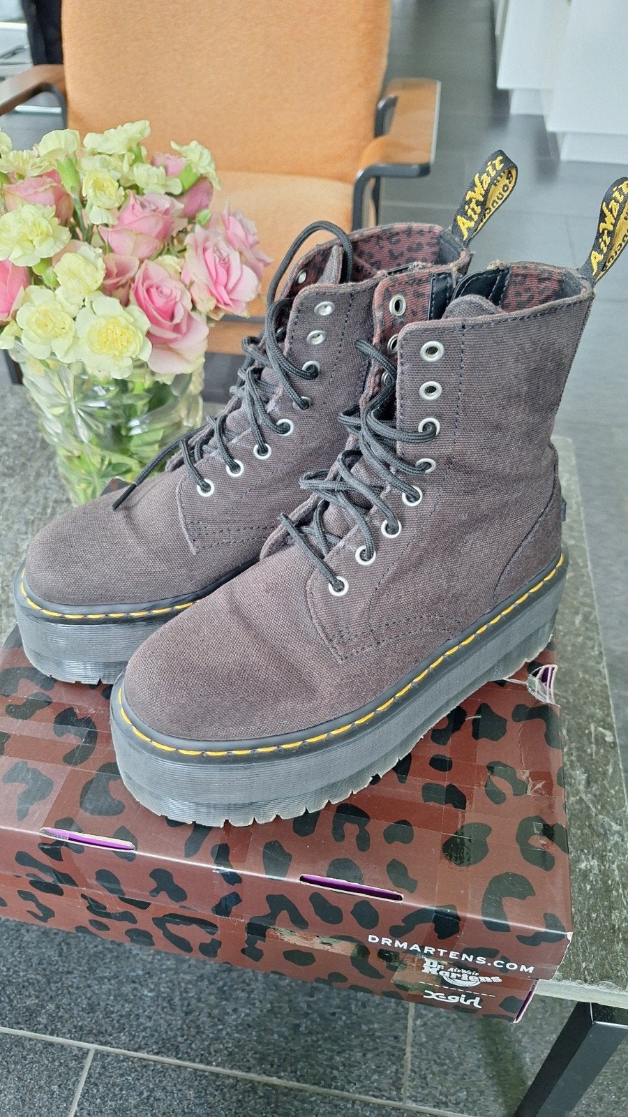 Dr. Martens Jadon Max X-Girl Canvas Platform Laarzen maat 39, Zwart, Lage of Enkellaarzen, Ophalen of Verzenden, Dr. Martens