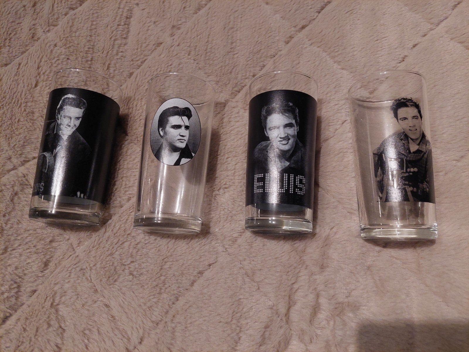 longdrinkglas Elvis Presley.  set 4 stuks., Ophalen of Verzenden, Nieuw, Frisdrankglas