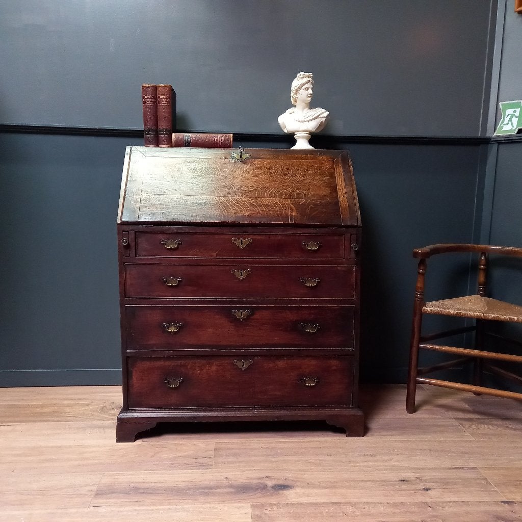 18e Eeuwse Engelse Mahonie Secretaire, Antiek en Kunst, Ophalen of Verzenden