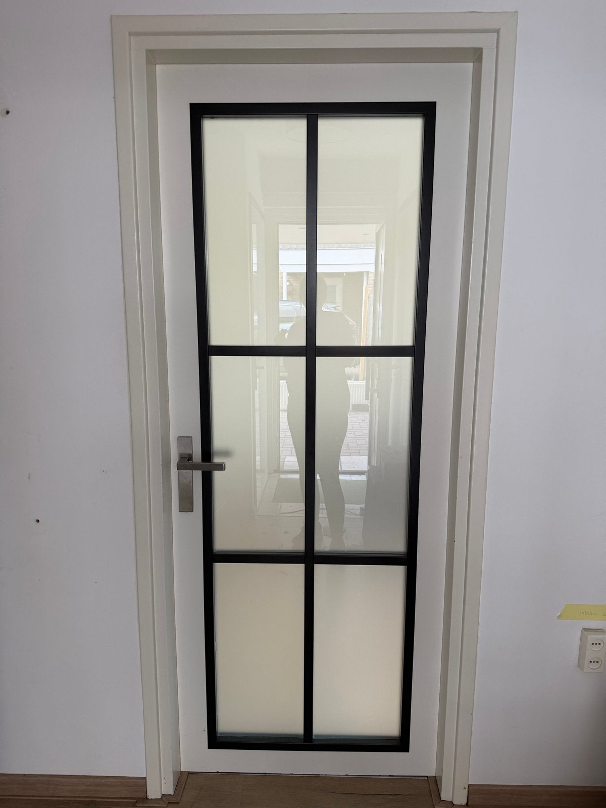 Binnendeur 88x211,5 cm met glas, linksdraaiend, Ophalen, 80 tot 100 cm, Binnendeur, Zo goed als nieuw