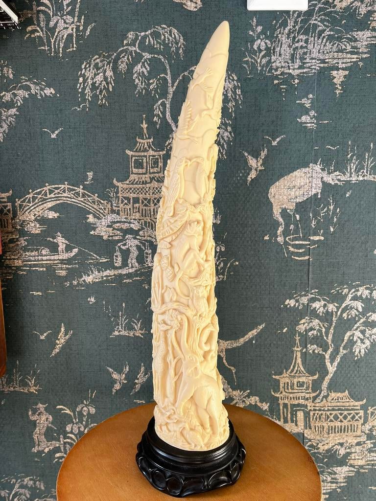 Vintage chinese imitatie olifanten slagtand., Antiek en Kunst, Ophalen