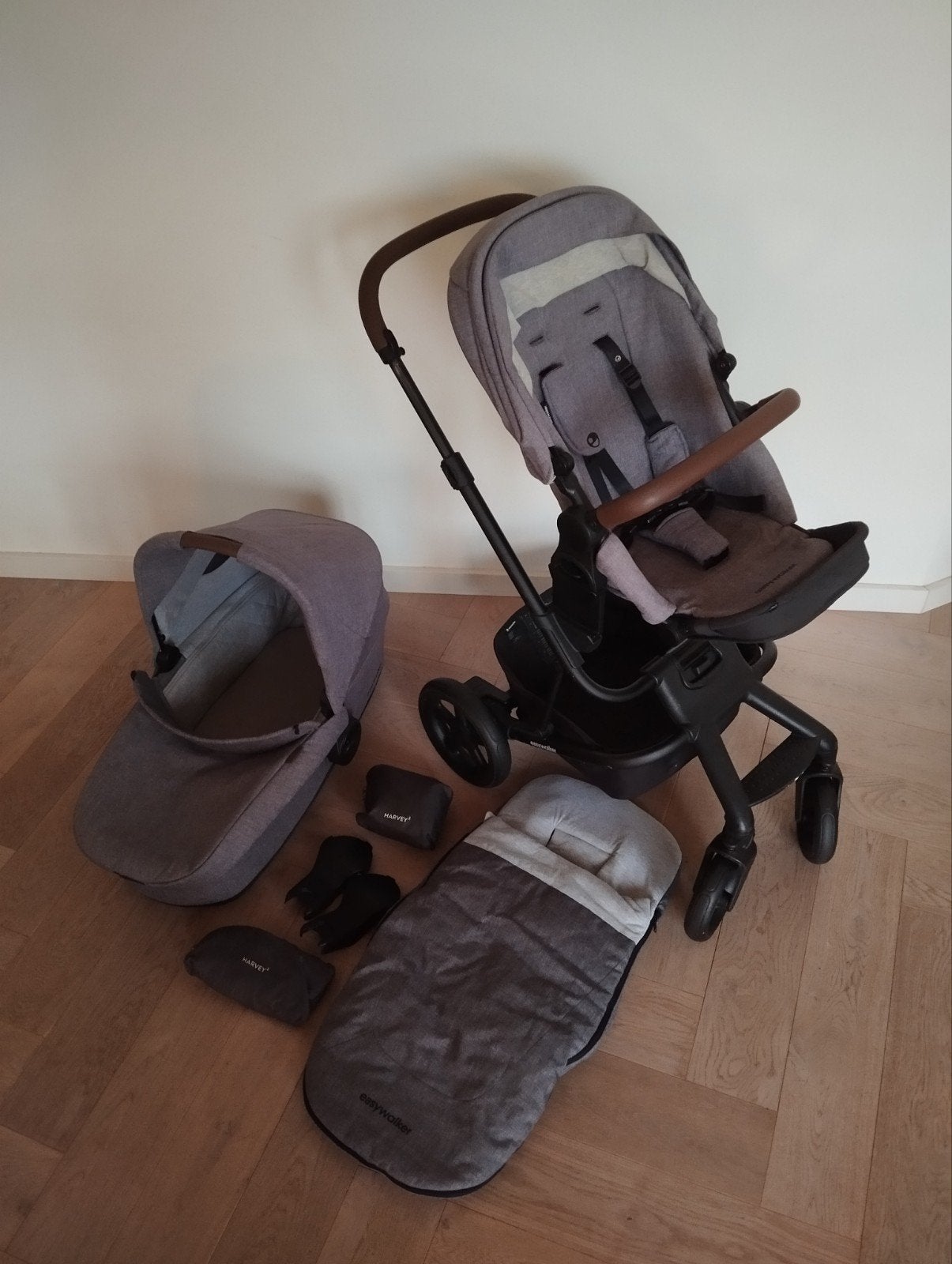 Easy walker Harvey 2 complete kinderwagen, Gebruikt, Combiwagen, Verstelbare duwstang, Ophalen