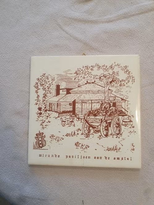 Tegel voormalig Miranda Paviljoen aan de Amstel nr 2, Antiek en Kunst, Ophalen