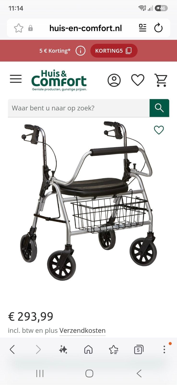 xxl rollator Dietz 200 kg, Diversen, Ophalen, Lichtgewicht, Zo goed als nieuw
