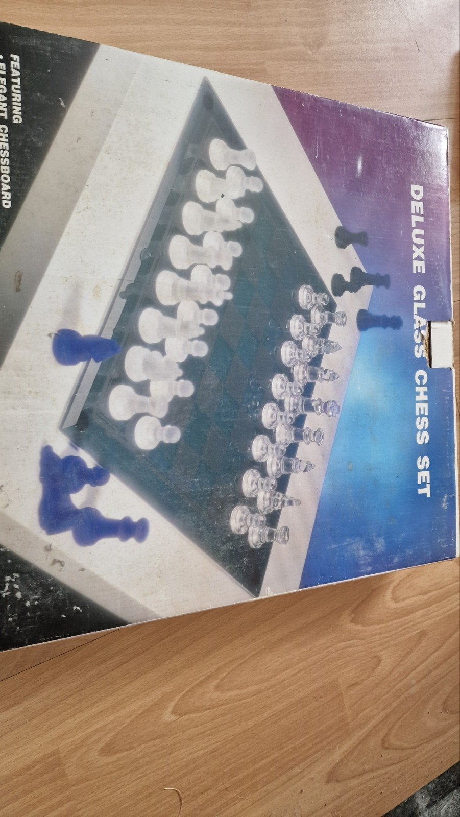 Luxe glazen schaakset, Hobby en Vrije tijd, Een of twee spelers, Ophalen, Nieuw