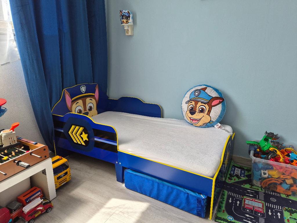 Peuterbed Paw Patrol 70/140, 70 tot 85 cm, Zo goed als nieuw, Matras, 140 tot 160 cm