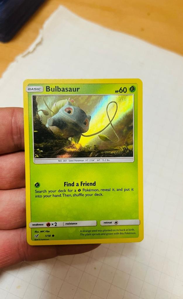 Bulbasaur 1/18 Holo Detective Pikachu Pokemon, Verzenden, Zo goed als nieuw, Losse kaart, Foil