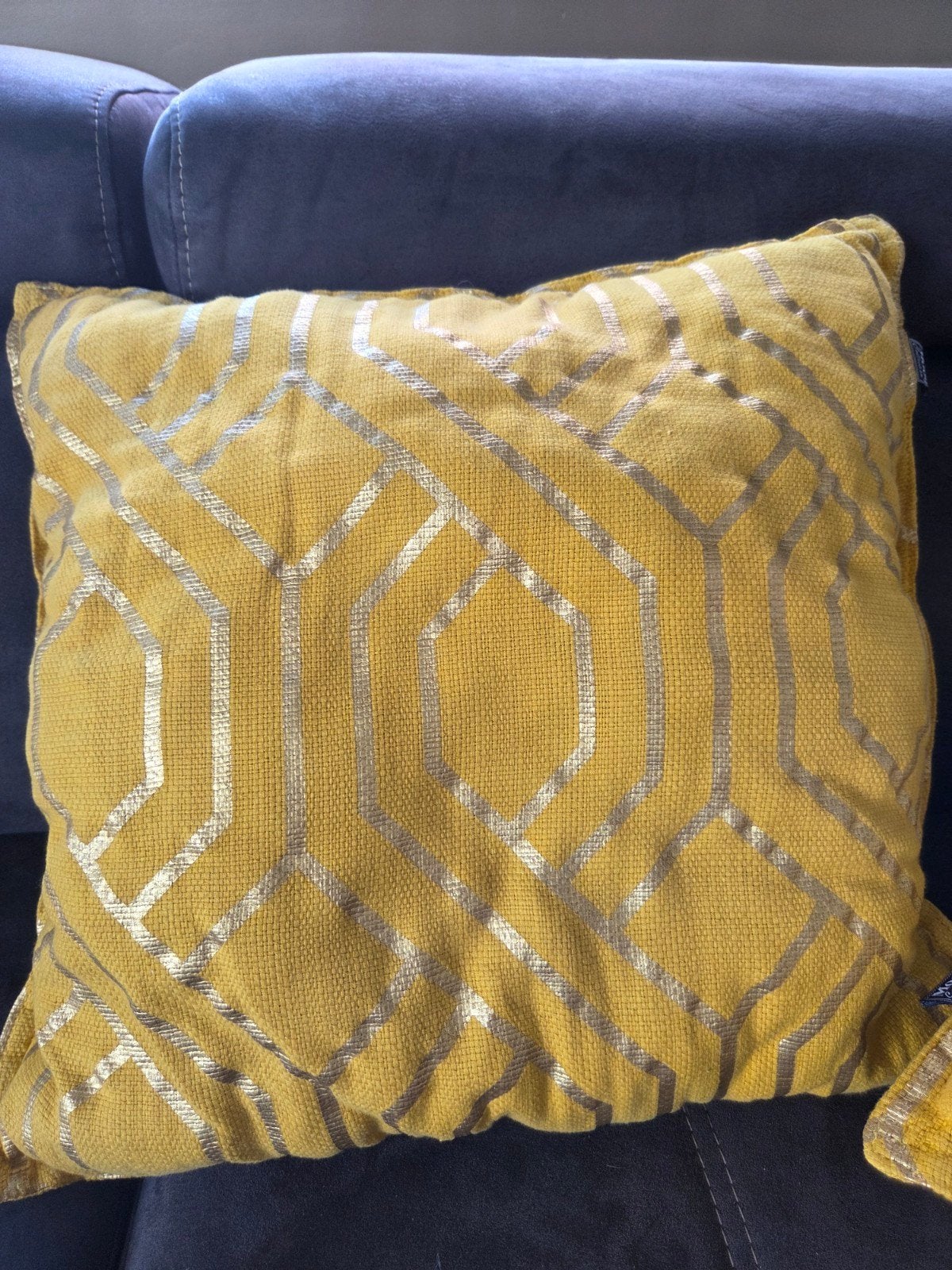 Mood Collection Gele sierkussens met geometrisch patroon 50, Ophalen, Overige merken, Geel, Vierkant