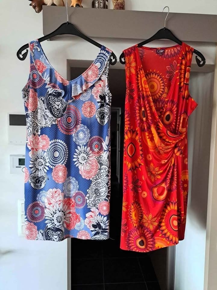 Jurk in travelstof, zomerjurk 42 en XXL, Kleding | Dames, Blauw, Maat 42/44 (L), Ophalen of Verzenden, Zo goed als nieuw