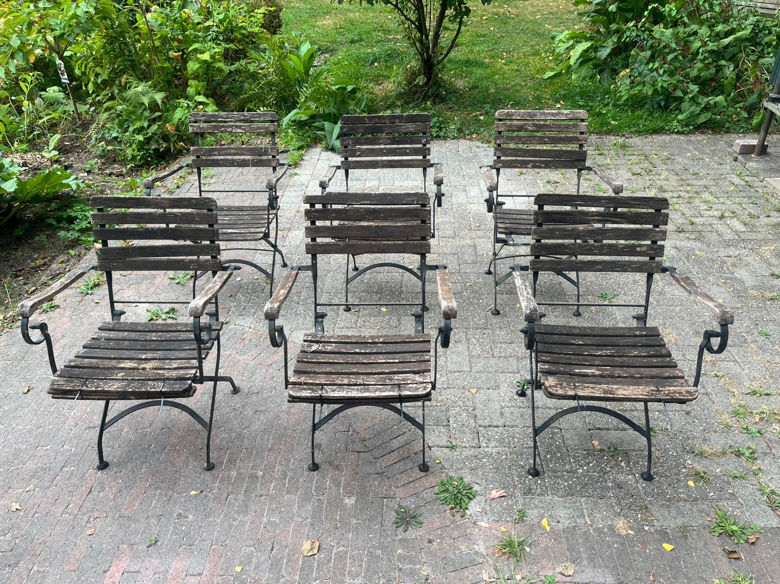 Bistro stoelen Beaufort met zwaar metalen frame, Ophalen, Gebruikt, Metaal, Inklapbaar