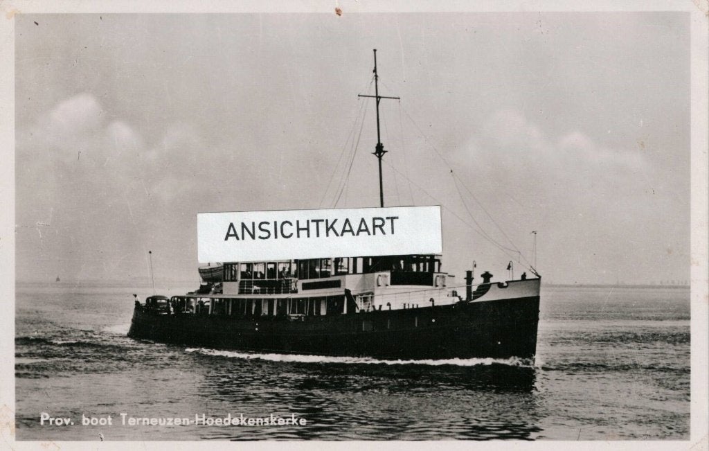 Ansichtkaart Terneuzen - Provinciale Boot Hoedekenskerke, Verzenden, 1940 tot 1960, Gelopen, Zeeland