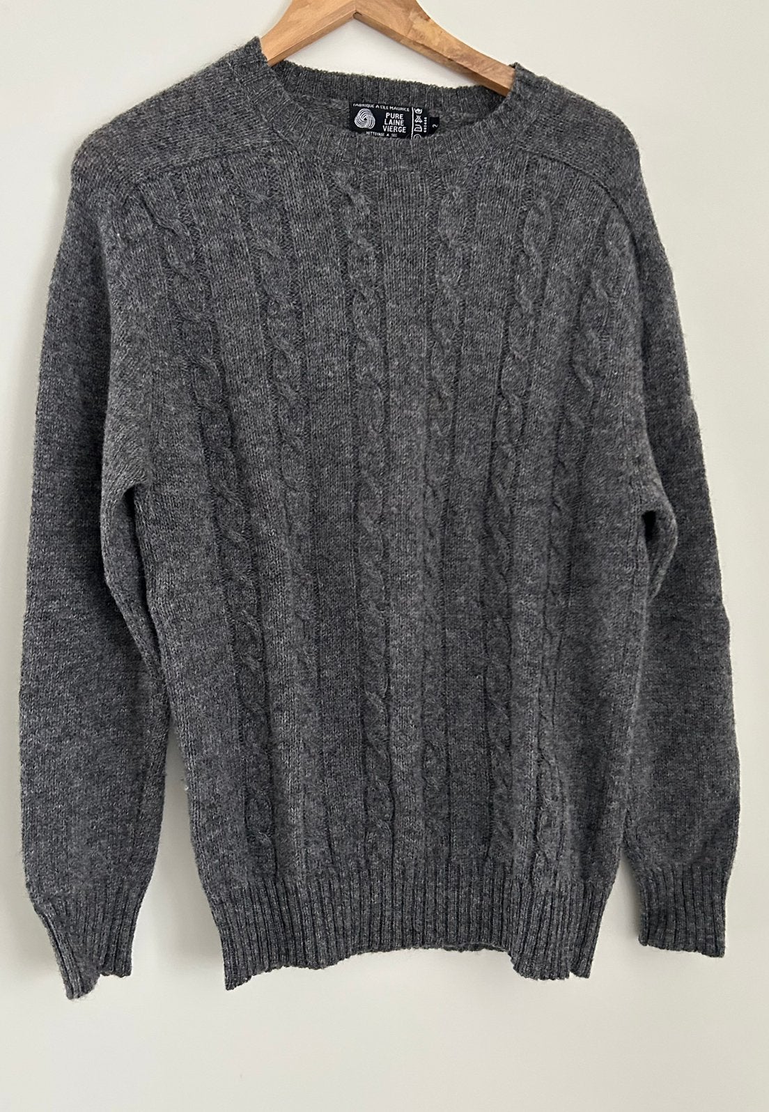 Grijze wollen trui, unisex, maat XL (42/44)/ M/L (50/52), Ophalen of Verzenden, Zo goed als nieuw, Maat 52/54 (L), Grijs