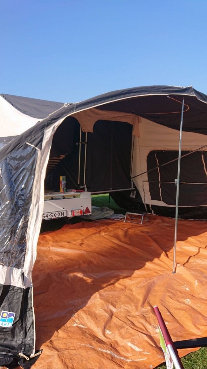 Jamet Jametic Panorama vouwwagen - 6 persoons, Caravans en Kamperen, Vouwwagens, Ophalen, Antraciet, Aanwezig, Jamet