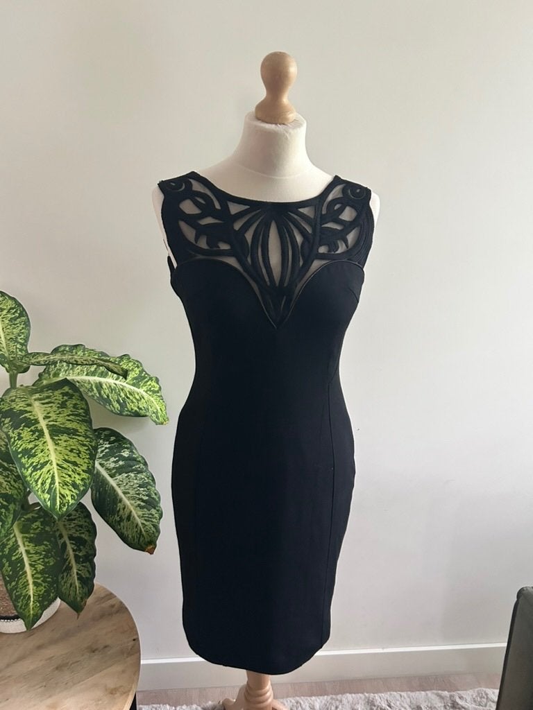 Karen Millen maat 38 chique zwart cocktail jurk 3408