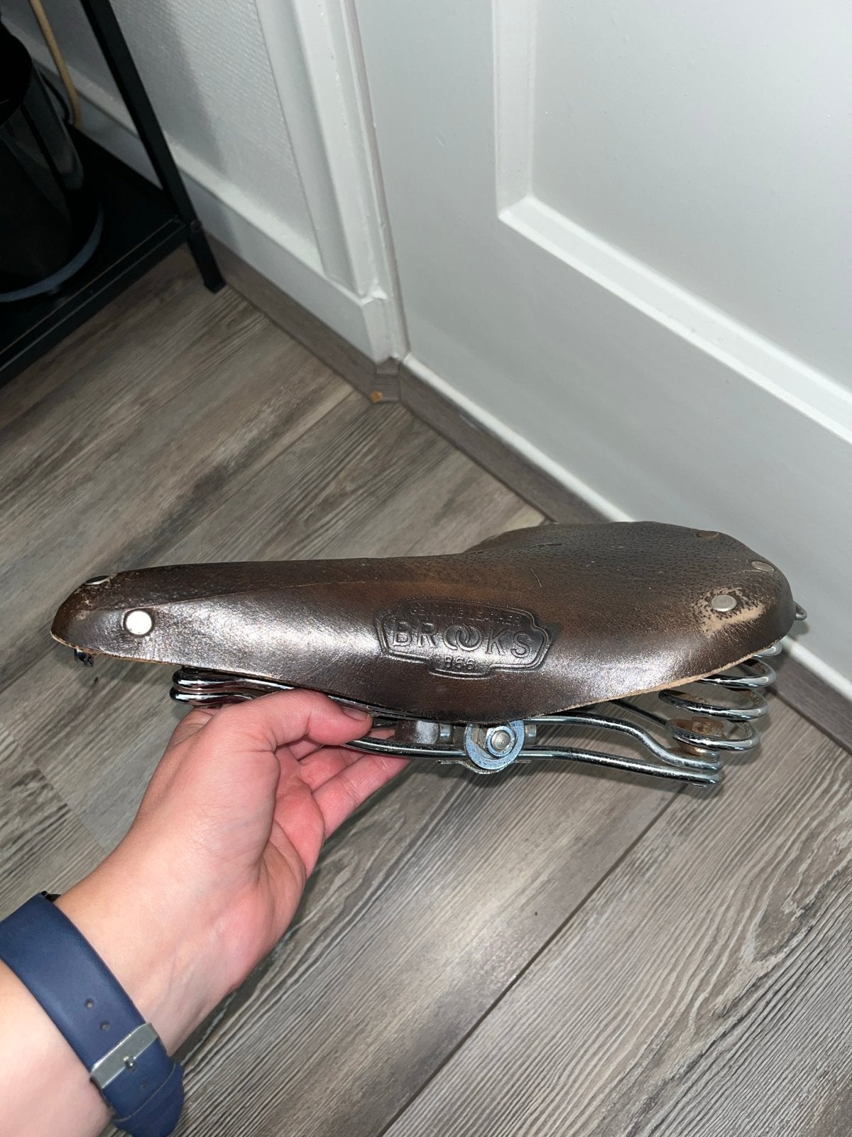 Brooks B66 Vintage Leren Zadel, Gebruikt, Leer, Ophalen of Verzenden, Zadel