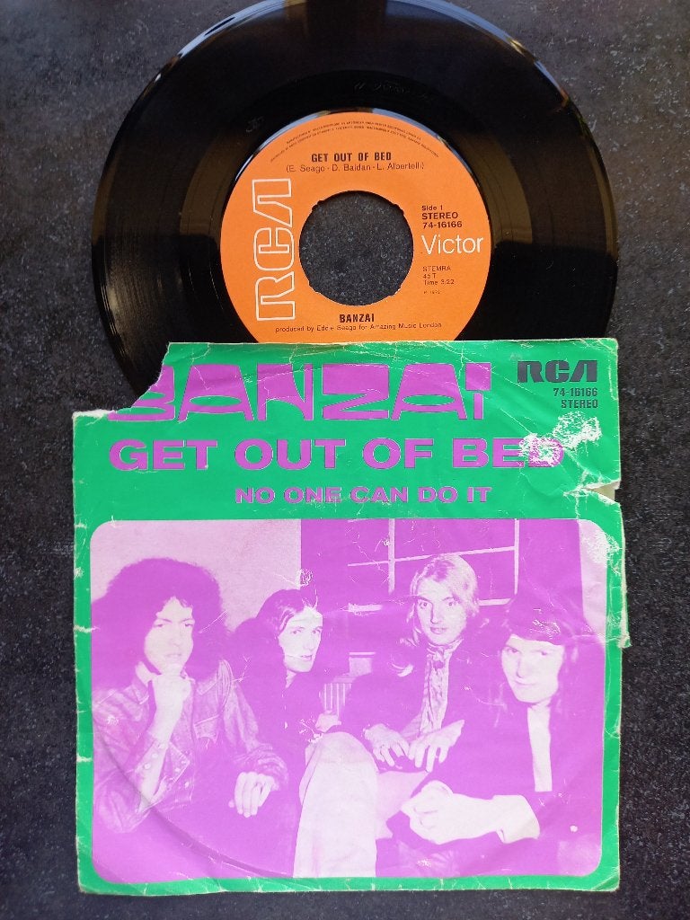 Banzai - Get out of Bed 1972, Gebruikt, 7 inch, Single, Ophalen of Verzenden