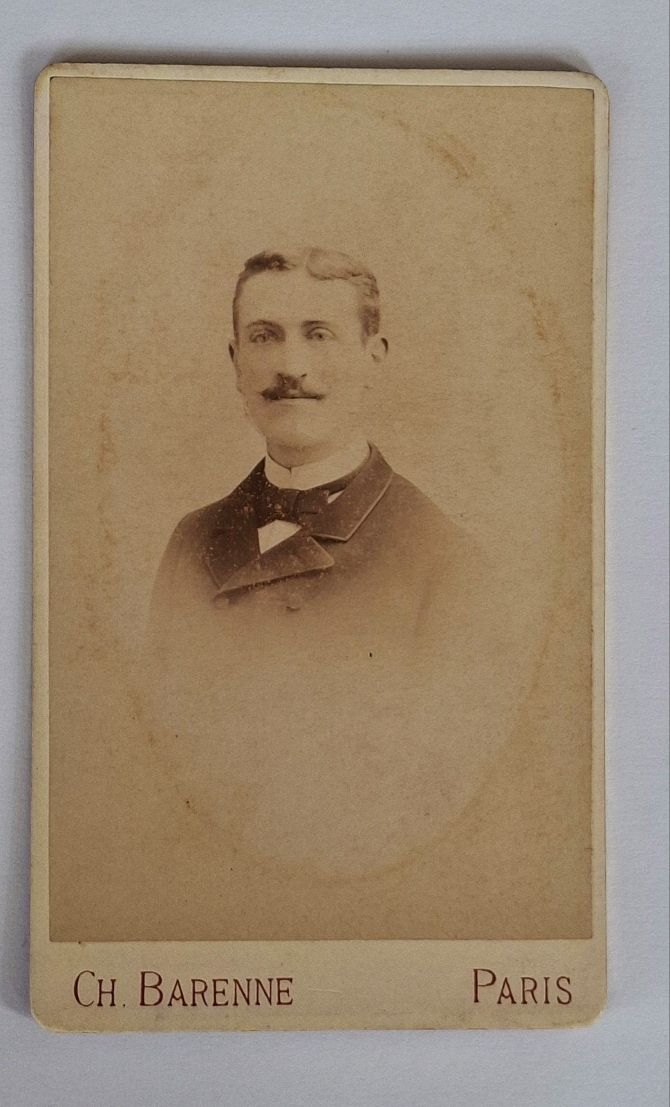 CDV- portret- studio- man- Frankrijk- CH. Barenne, Ophalen of Verzenden, Voor 1940, Overige onderwerpen, Foto