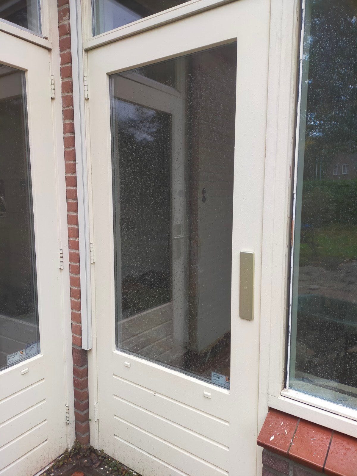 Buitendeur met glas (87x200 cm), Doe-het-zelf en Verbouw, Ophalen, Gebruikt, 80 tot 100 cm, Buitendeur