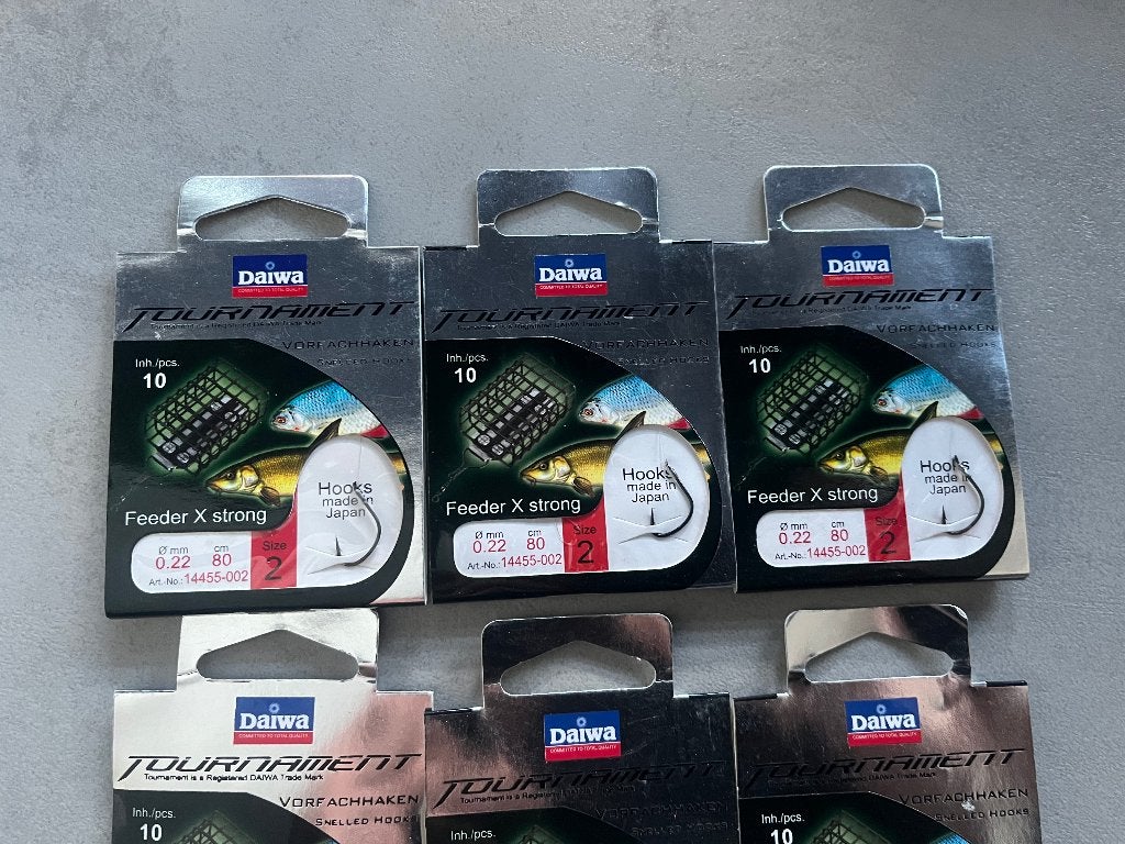 adv 465 / NIEUW set 6 onderlijnboekjes DAIWA 80 cm, Ophalen of Verzenden, Nieuw, Haak