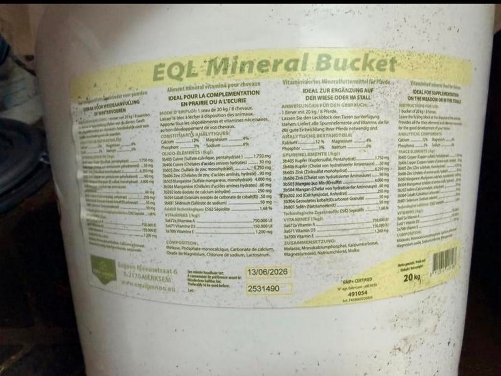 Nieuw Equilannoo mineralen emmer 20 kg, Dieren en Toebehoren, Dierenvoeding, Ophalen