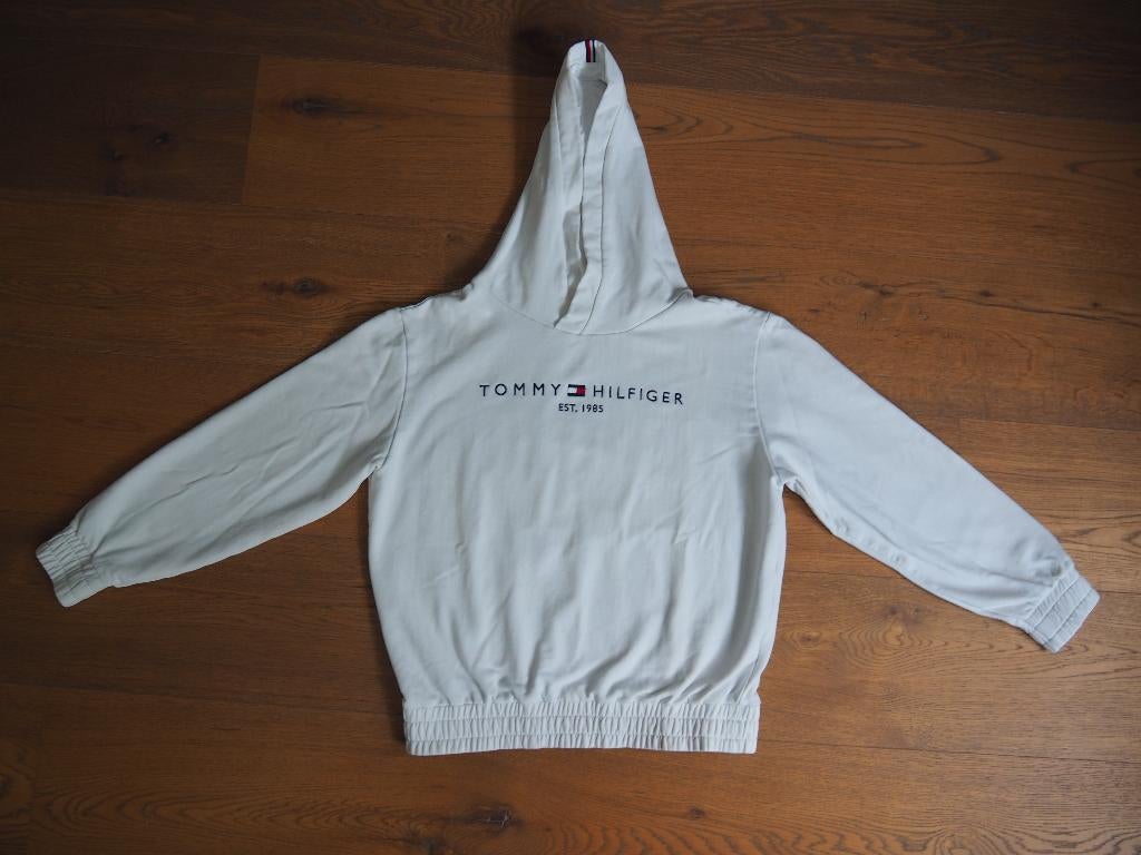 Witte Tommy Hilfiger hoody / trui maat 164, Trui of Vest, Ophalen of Verzenden, Jongen, Tommy Hilfiger
