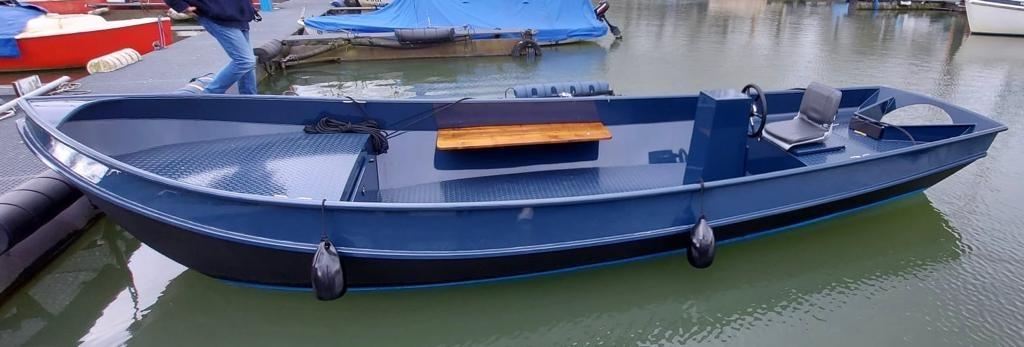 Tukkervlet motorboot roeiboot vlet stalenvlet sloep boot, Ophalen, Overige brandstoffen, Nieuw, Buitenboordmotor