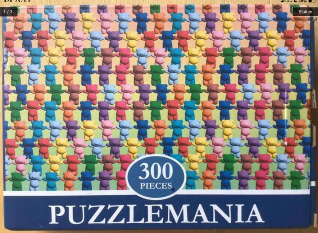 Puzzlemania impossible puzzel beertjes - ZGAN, Ophalen of Verzenden, Minder dan 500 stukjes, Zo goed als nieuw