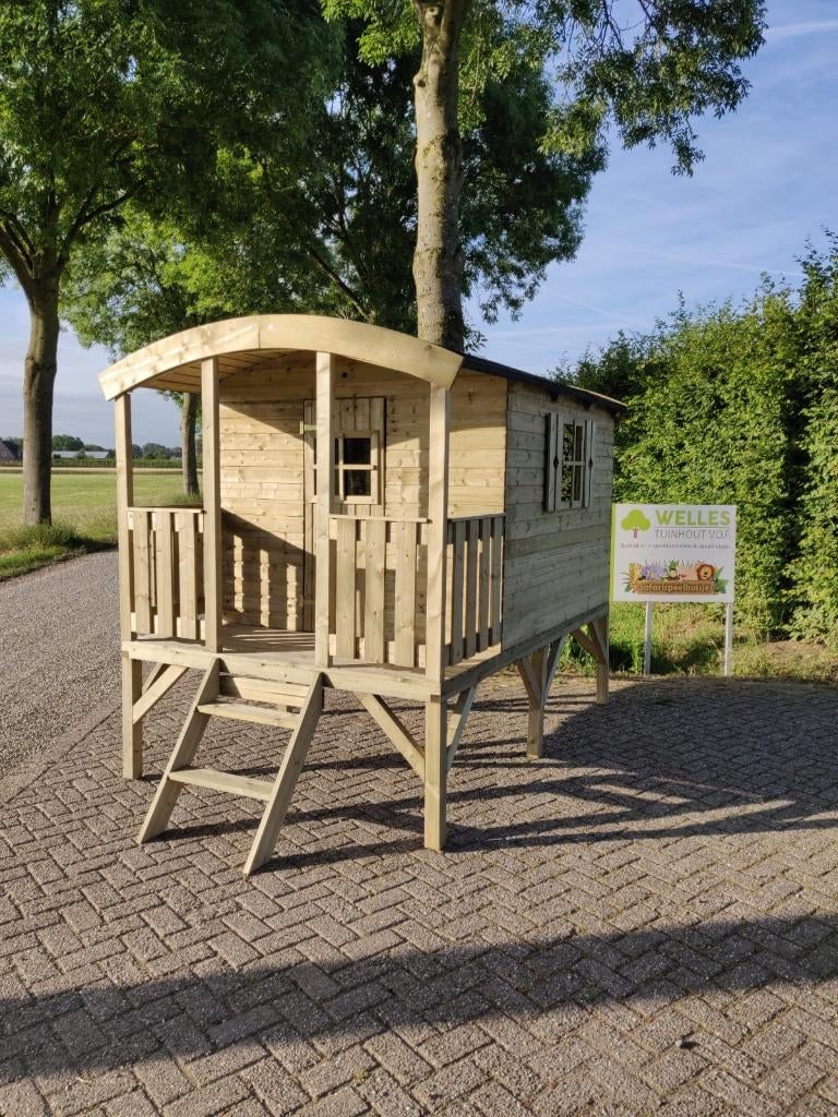 Speelhuisje buiten | Pipowagen | Op voorraad | Type olifant, Mail@wellestuinhout.nl, Nieuw, Ophalen of Verzenden, Hout